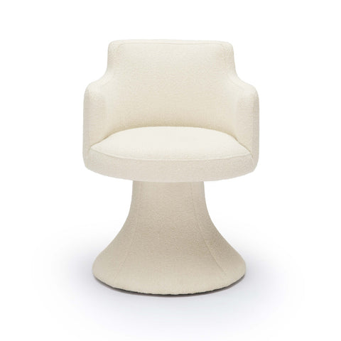Jeffree Cream Performance Boucle Swivel Dining Chair Model: TOV-D69124