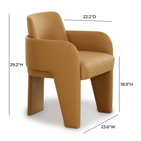 Leo Tan Performance Vegan Leather Dining Chair Model: TOV-D69152