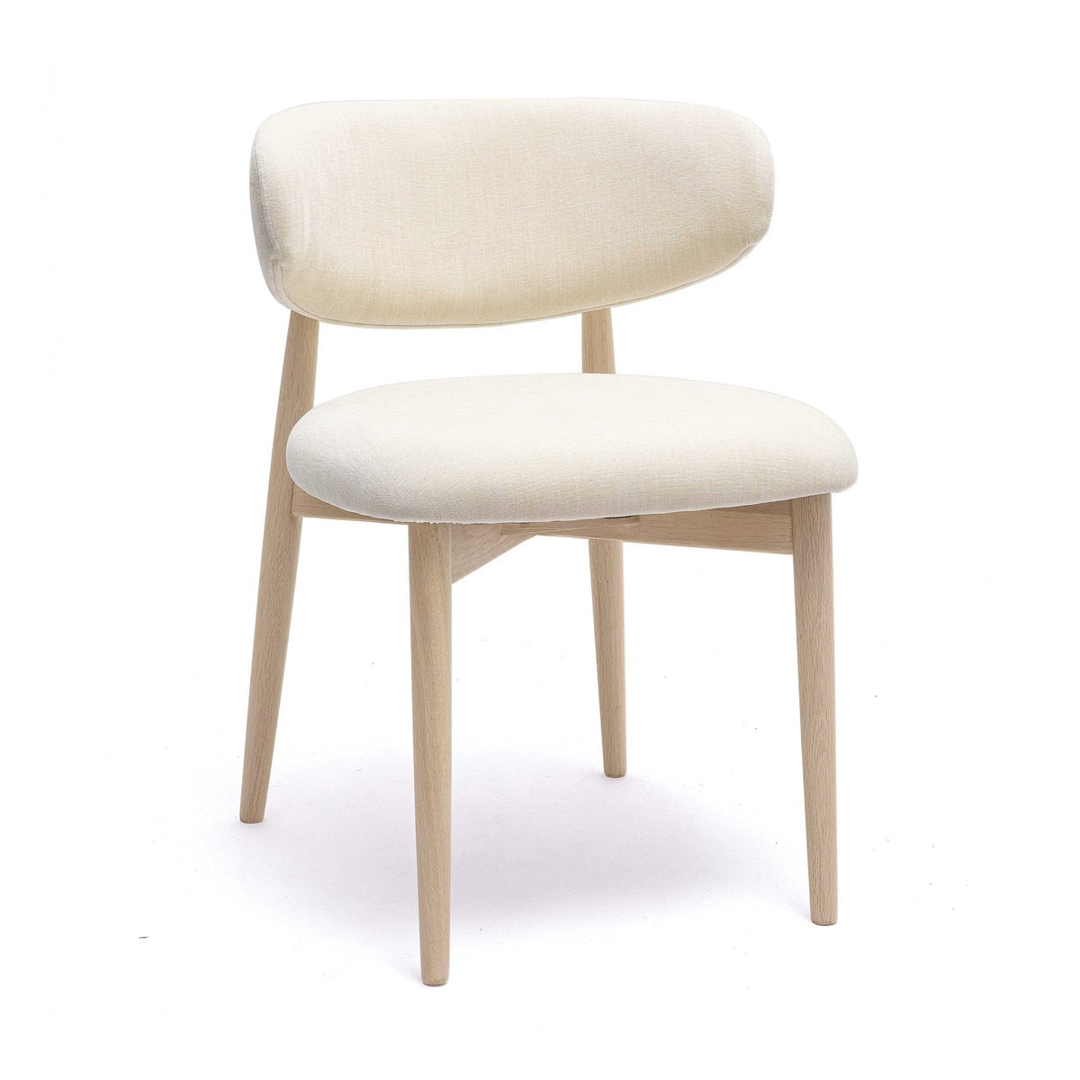 Zinea Cream Performance Textured Velvet Dining Chair Model: TOV-D69160