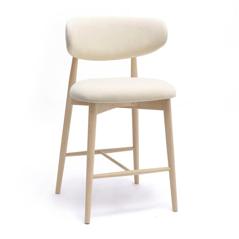 Zinea Cream Performance Textured Velvet Counter Stool Model: TOV-D69162