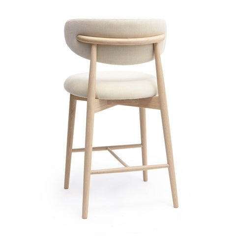 Zinea Cream Performance Textured Velvet Counter Stool Model: TOV-D69162