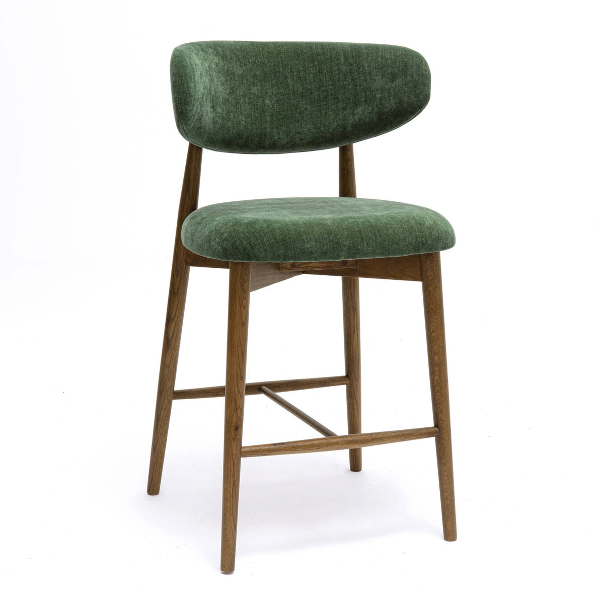 Zinea Forest Green Performance Textured Velvet Counter Stool Model: TOV-D69163