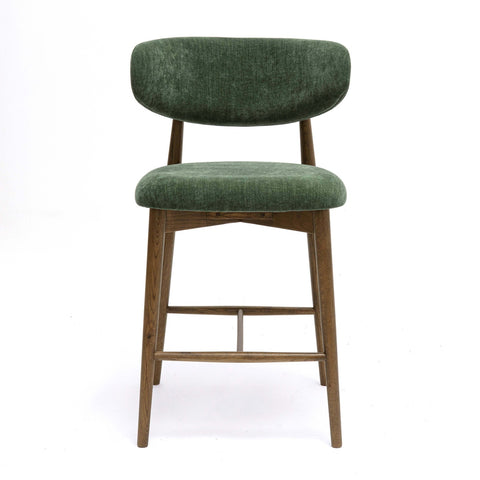 Zinea Forest Green Performance Textured Velvet Counter Stool Model: TOV-D69163