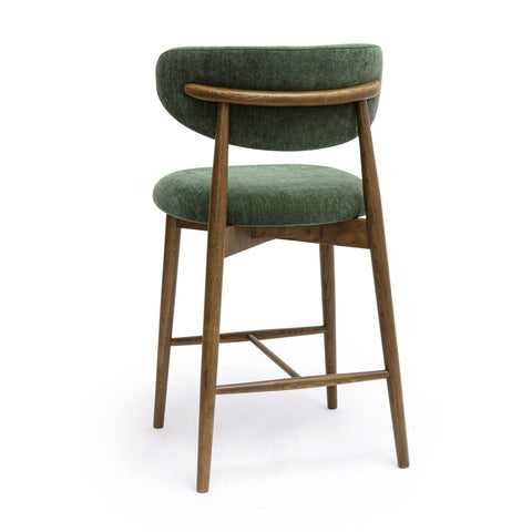 Zinea Forest Green Performance Textured Velvet Counter Stool Model: TOV-D69163