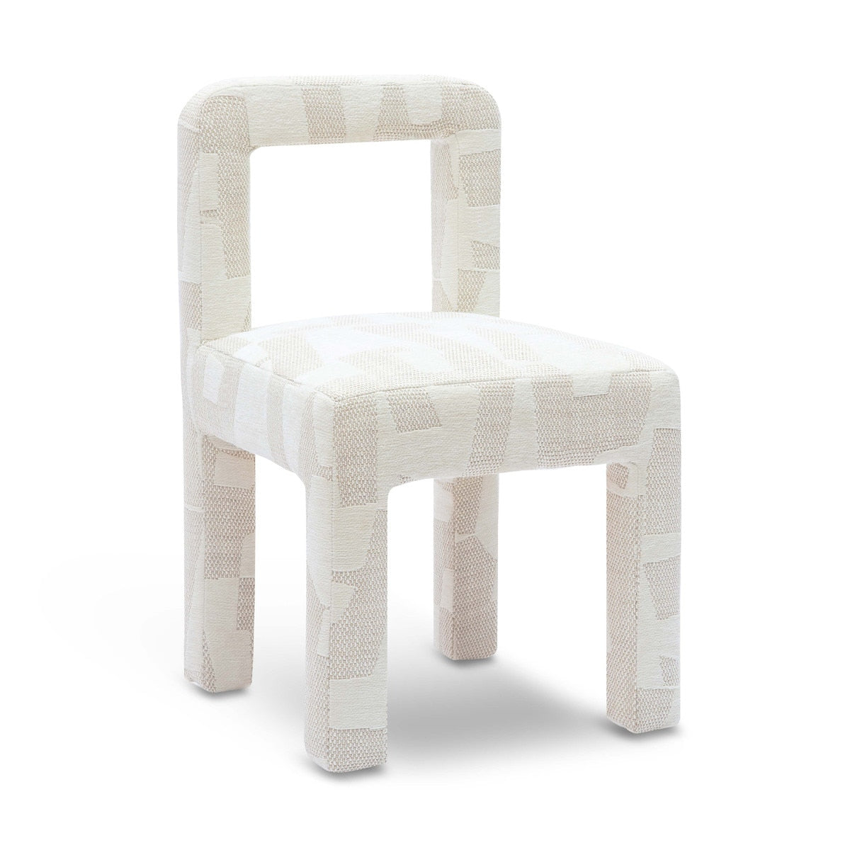 Hazel Cream Patterned Jacquard Dining Chair Model: TOV-D69221