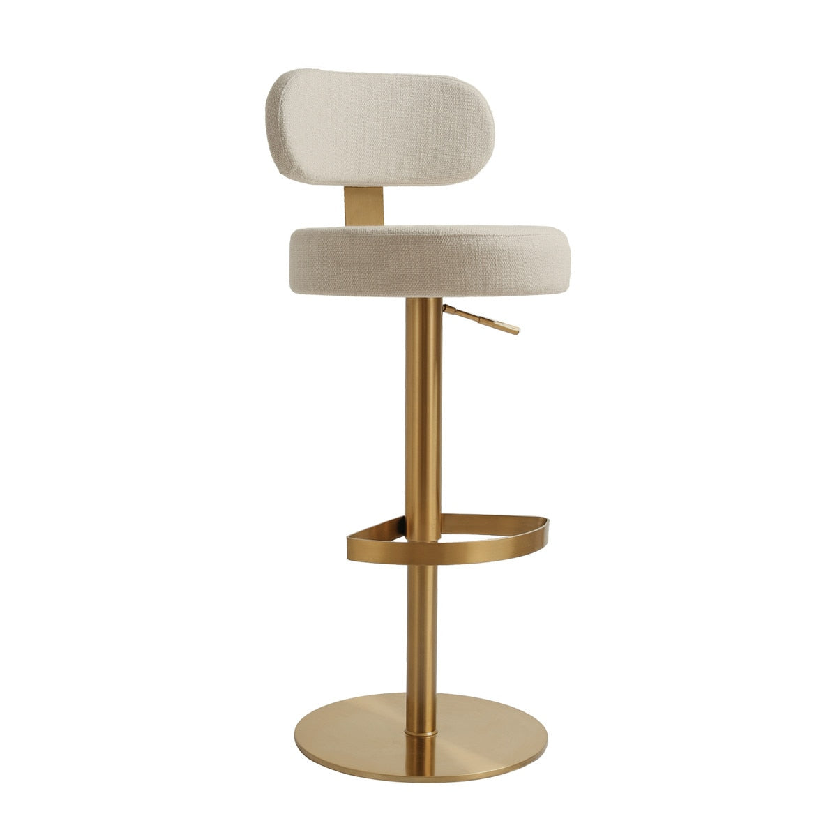 Primrose Cream Textured Performance Fabric Adjustable Stool Model: TOV-D69225