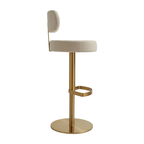 Primrose Cream Textured Performance Fabric Adjustable Stool Model: TOV-D69225