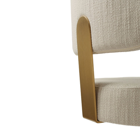 Primrose Cream Textured Performance Fabric Adjustable Stool Model: TOV-D69225
