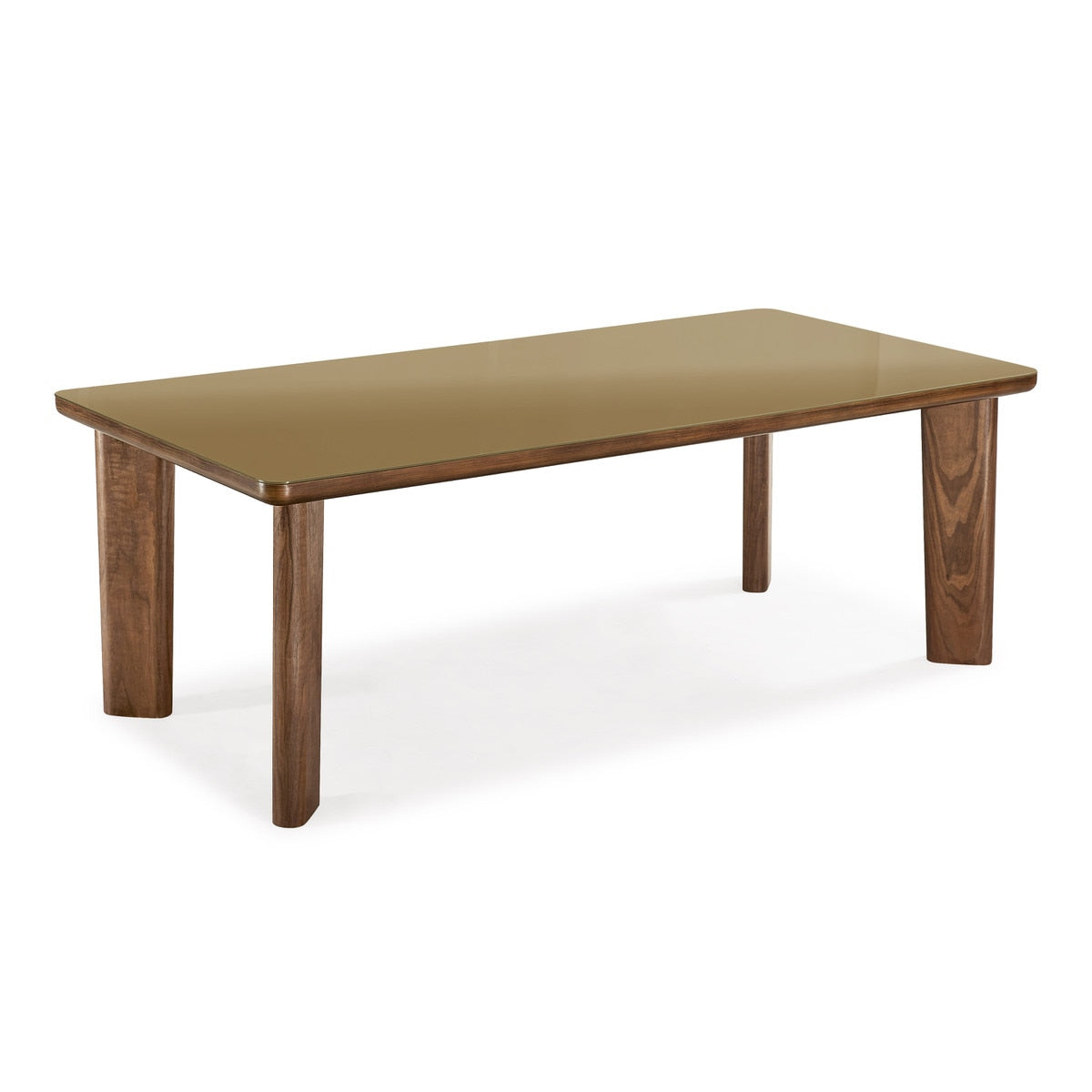 Oani Walnut and Glass 83" Rectangular Dining Table Model: TOV-D69236