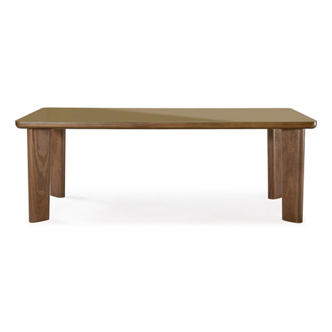 Oani Walnut and Glass 83" Rectangular Dining Table Model: TOV-D69236