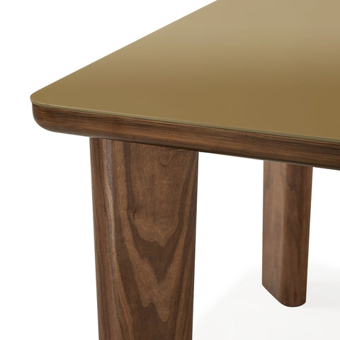 Oani Walnut and Glass 83" Rectangular Dining Table Model: TOV-D69236
