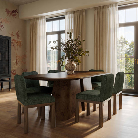 Tiara Forest Green Performance Basketweave Fabric Dining Chair Model: TOV-D69245