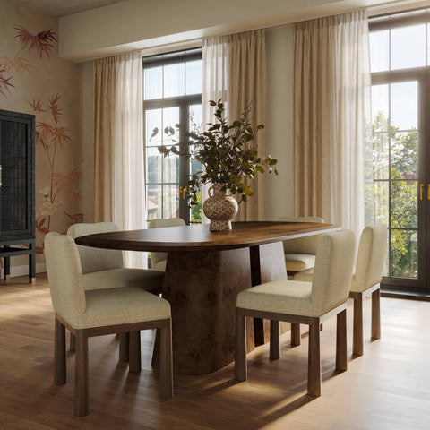 Tiara Cream Performance Basketweave Fabric Dining Chair Model: TOV-D69246