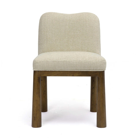 Tiara Cream Performance Basketweave Fabric Dining Chair Model: TOV-D69246