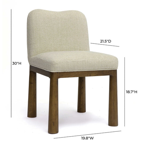 Tiara Cream Performance Basketweave Fabric Dining Chair Model: TOV-D69246