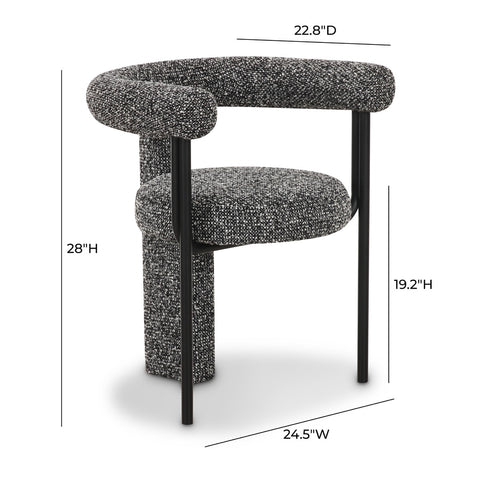 Synn Black Performance Boucle Dining Chair Model: TOV-D69258