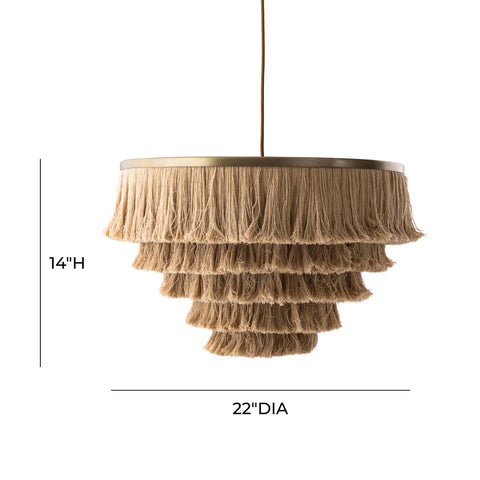 Sarai Natural Fringe Pendant Model: TOV-G18386