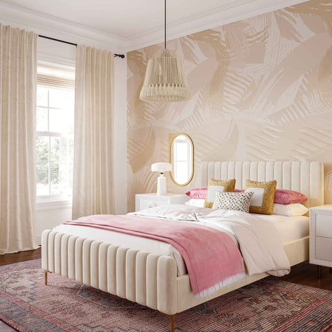 Helen White Cotton Tasseled Pendant Lamp Model: TOV-G18454