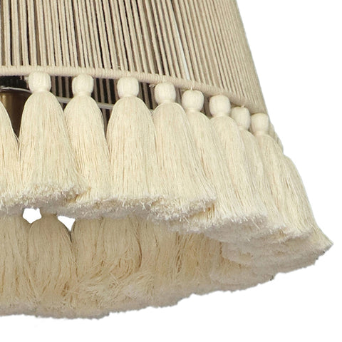 Helen White Cotton Tasseled Pendant Lamp Model: TOV-G18454