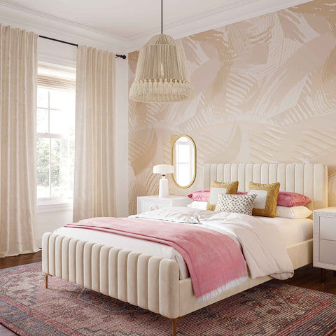 Helen Large White Cotton Tasseled Pendant Lamp Model: TOV-G18455