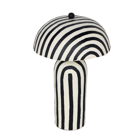 Maiori Black Striped Papier Mache Table Lamp Model: TOV-G18570