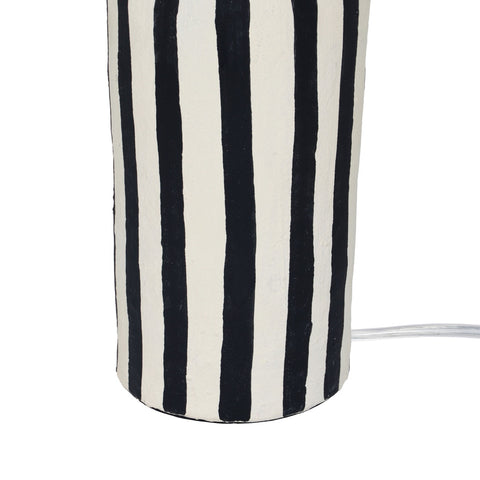 Maiori Black Striped Papier Mache Table Lamp Model: TOV-G18570
