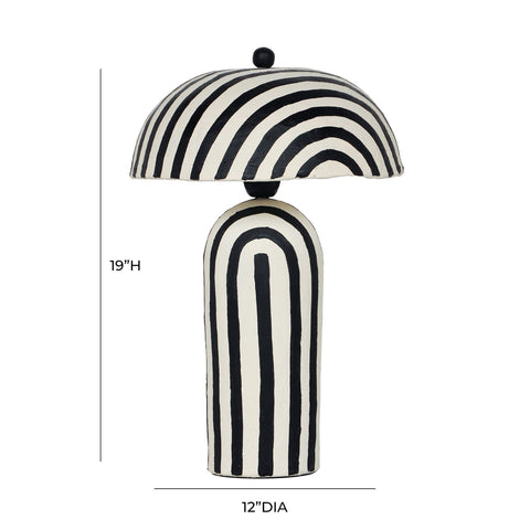 Maiori Black Striped Papier Mache Table Lamp Model: TOV-G18570