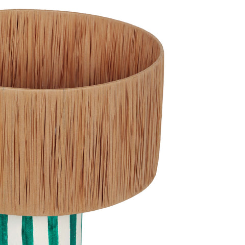 Ravello Green Striped Papier Mache Table Lamp Model: TOV-G18574