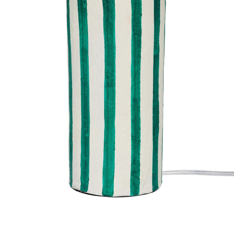 Ravello Green Striped Papier Mache Table Lamp Model: TOV-G18574