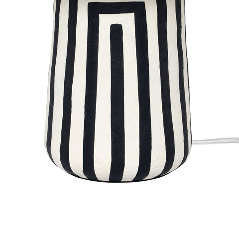 Minori Black Striped Papier Mache Table Lamp Model: TOV-G18575