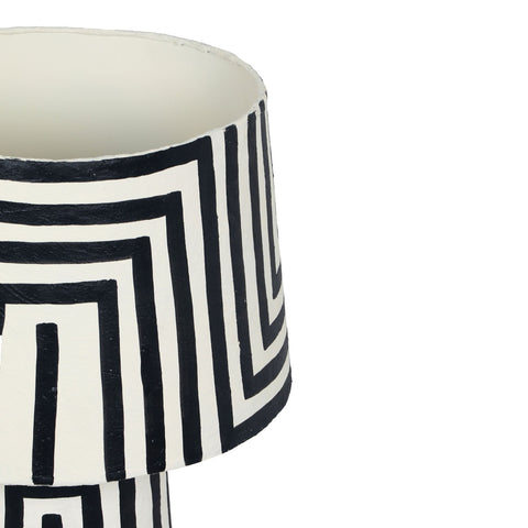 Minori Black Striped Papier Mache Table Lamp Model: TOV-G18575