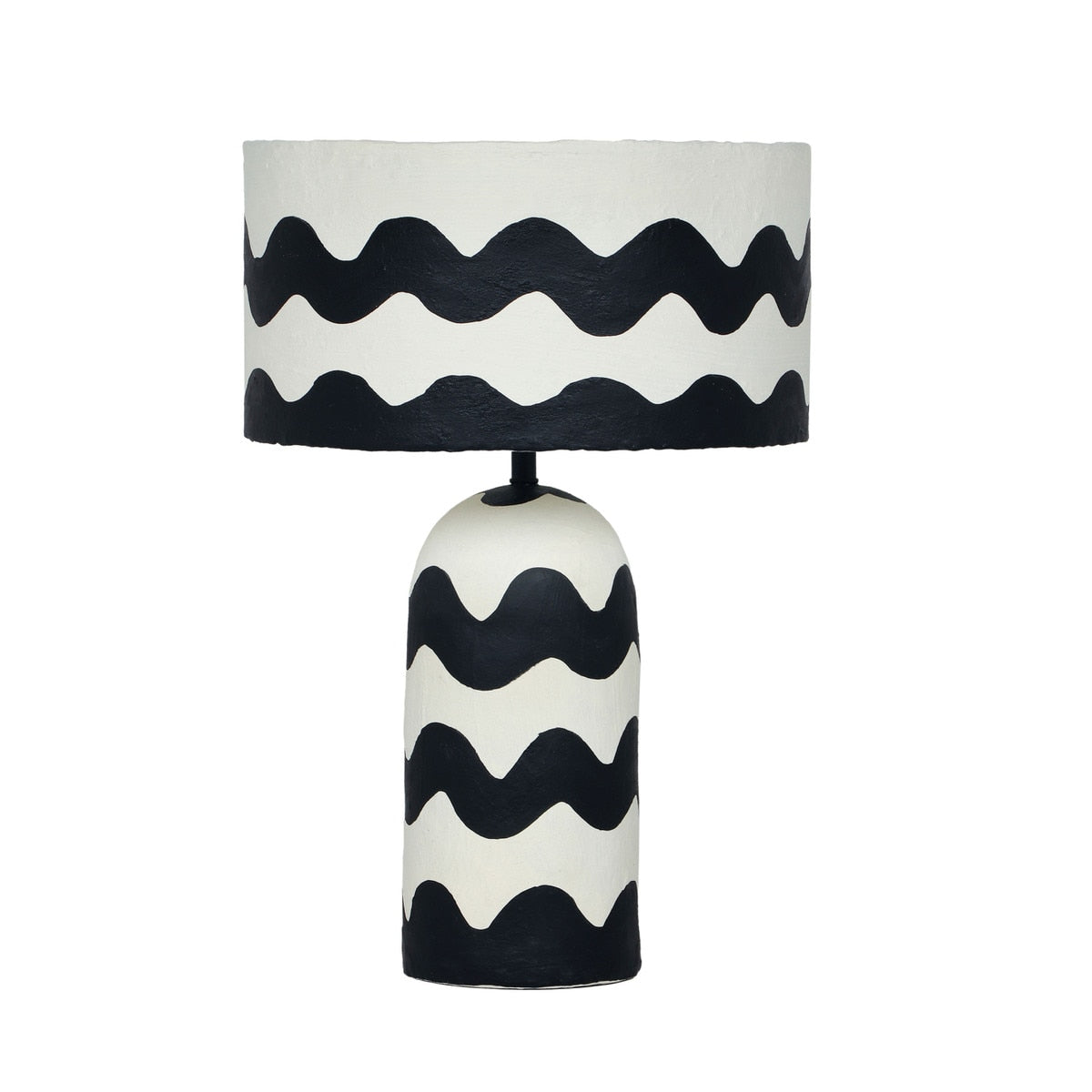 Tropea Black Waves Papier Mache Table Lamp Model: TOV-G18577