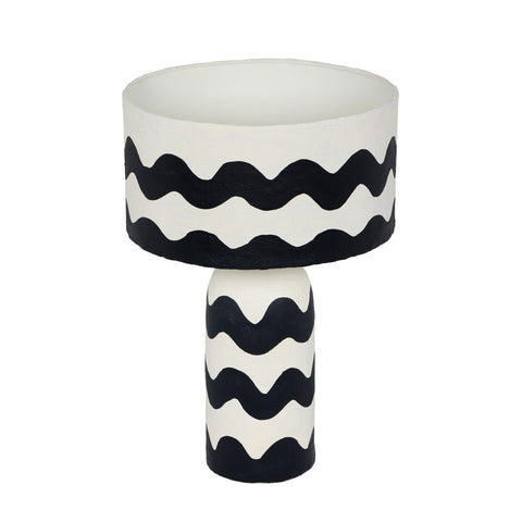 Tropea Black Waves Papier Mache Table Lamp Model: TOV-G18577