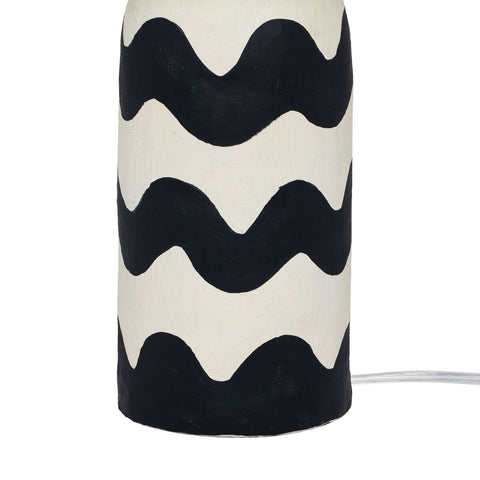 Tropea Black Waves Papier Mache Table Lamp Model: TOV-G18577