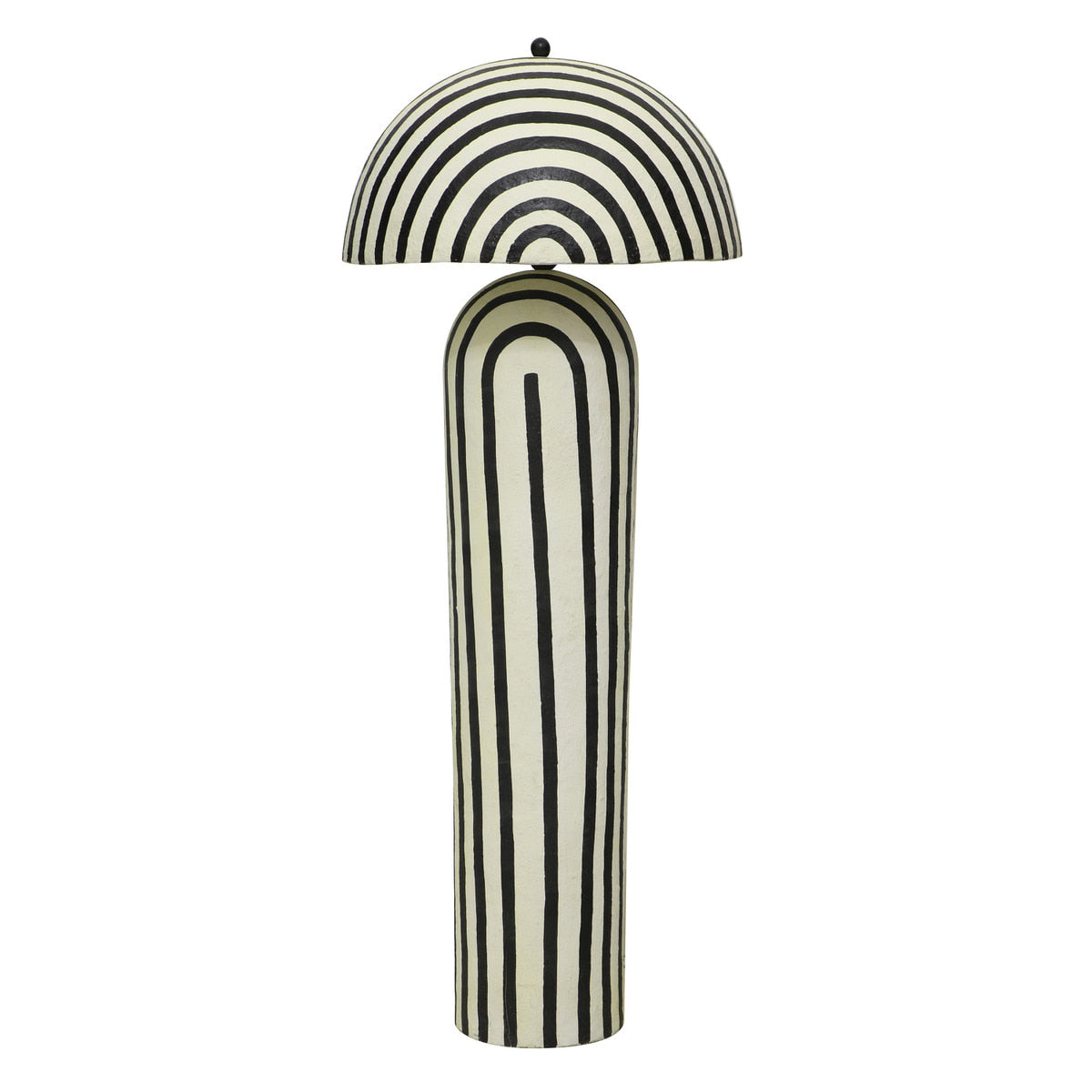 Maiori Black Striped Papier Mache Floor Lamp Model: TOV-G18580