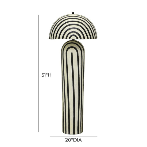 Maiori Black Striped Papier Mache Floor Lamp Model: TOV-G18580