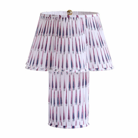 Corrine Purple and White Streaked Cotton Table Lamp Model: TOV-G18628