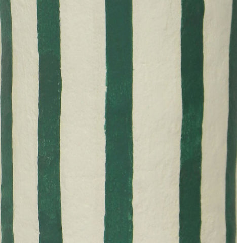 Maiori Dark Green Striped Papier Mache Table Lamp Model: TOV-G18685
