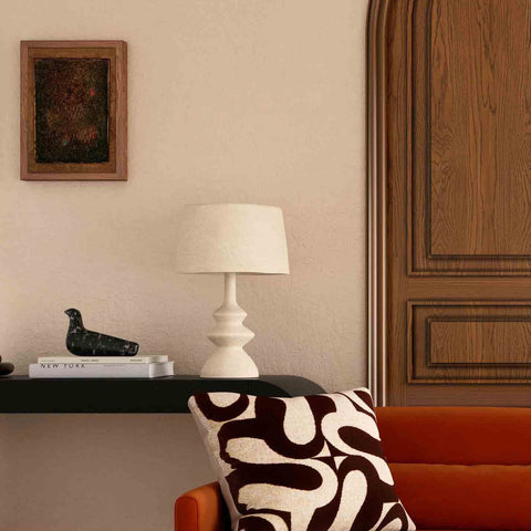 Cream Cotton Mache Table Lamp Model: TOV-G18756