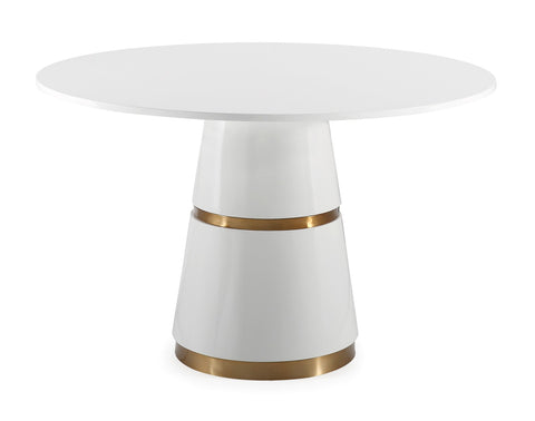 Rosa White Lacquer 47" Round Dining Table Model: TOV-GT5505