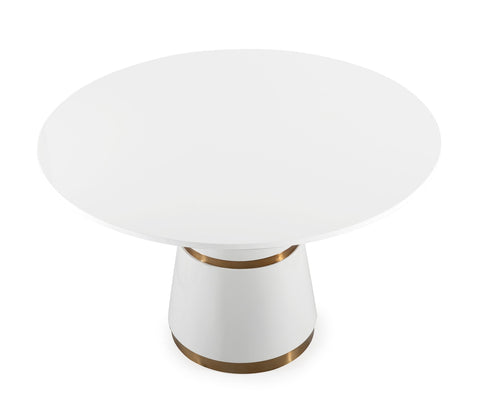 Rosa White Lacquer 47" Round Dining Table Model: TOV-GT5505