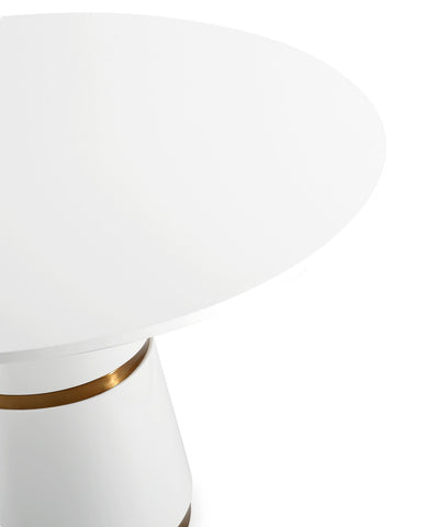 Rosa White Lacquer 47" Round Dining Table Model: TOV-GT5505