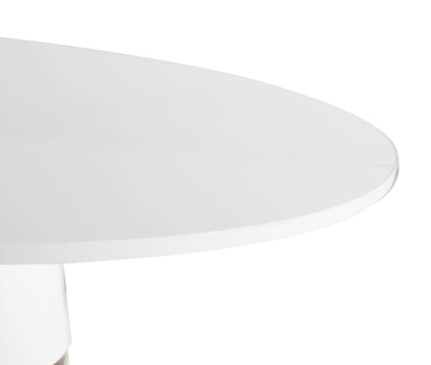 Rosa White Lacquer 47" Round Dining Table Model: TOV-GT5505