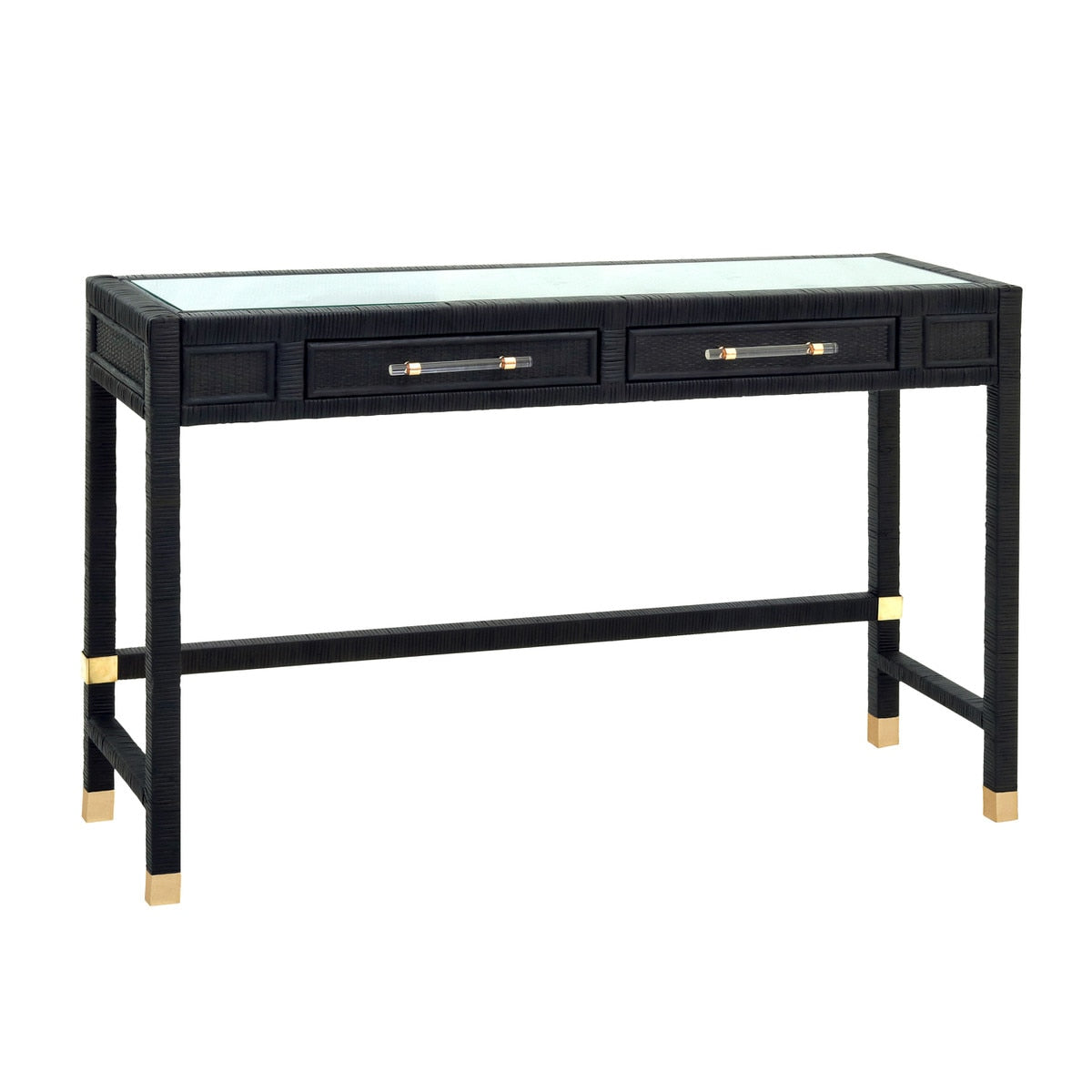 Amara Charcoal Rattan Desk Model: TOV-H21011