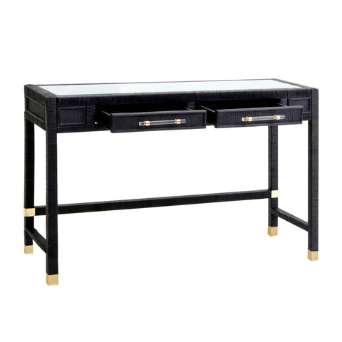 Amara Charcoal Rattan Desk Model: TOV-H21011
