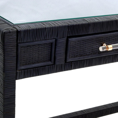 Amara Charcoal Rattan Desk Model: TOV-H21011
