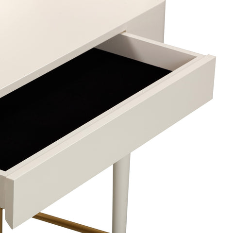 Penelope Cream Vegan Leather Wrapped Vanity Desk Model: TOV-H54270