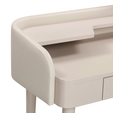 Penelope Taupe Vegan Leather Wrapped Vanity Desk Model: TOV-H54271