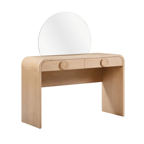 Moonrise Natural Ash 2-Drawer Vanity Desk with Mirror Model: TOV-H54326