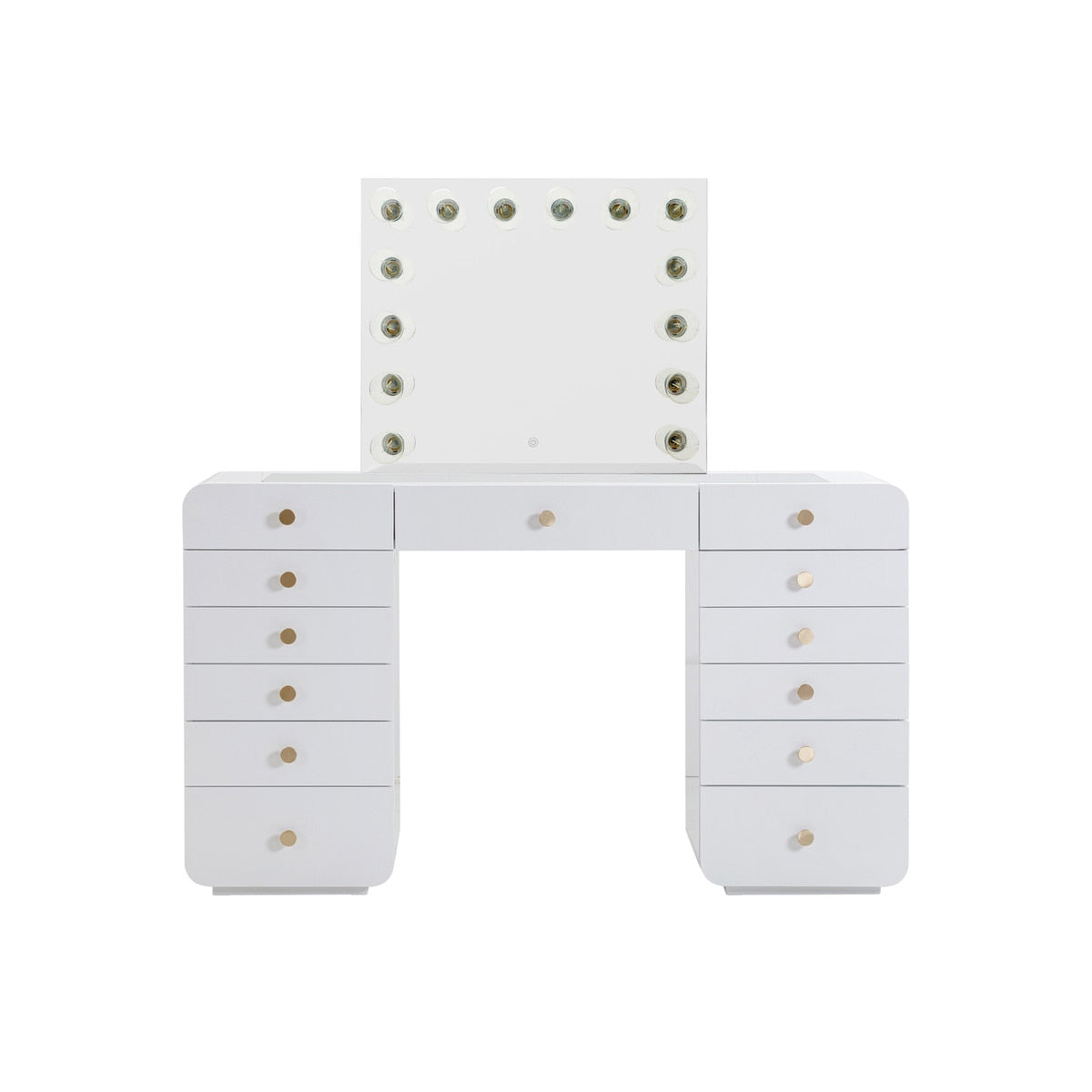 Hollywood White Desk with Vanity Mirror Model: TOV-H54352